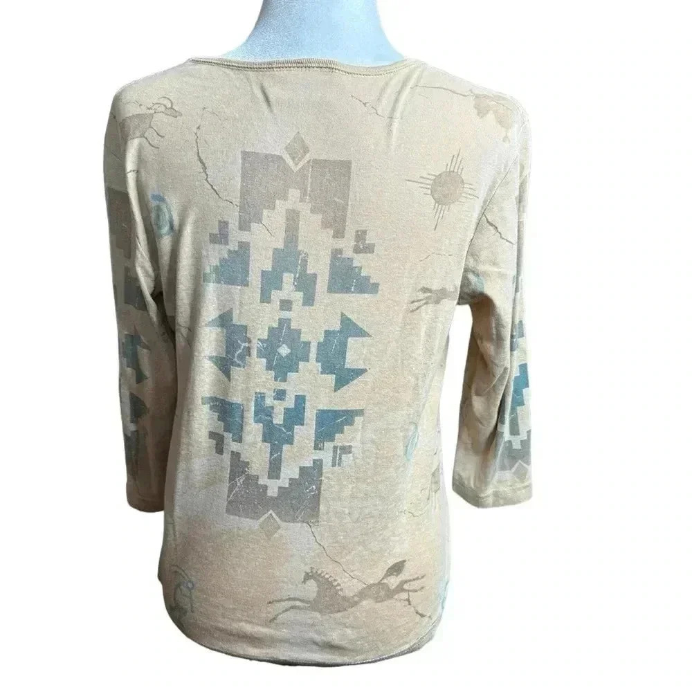 Cactus Bay Apparel Women's 3/4 Sleeve Top, Size M, Made in USA - Picture 3 of 5